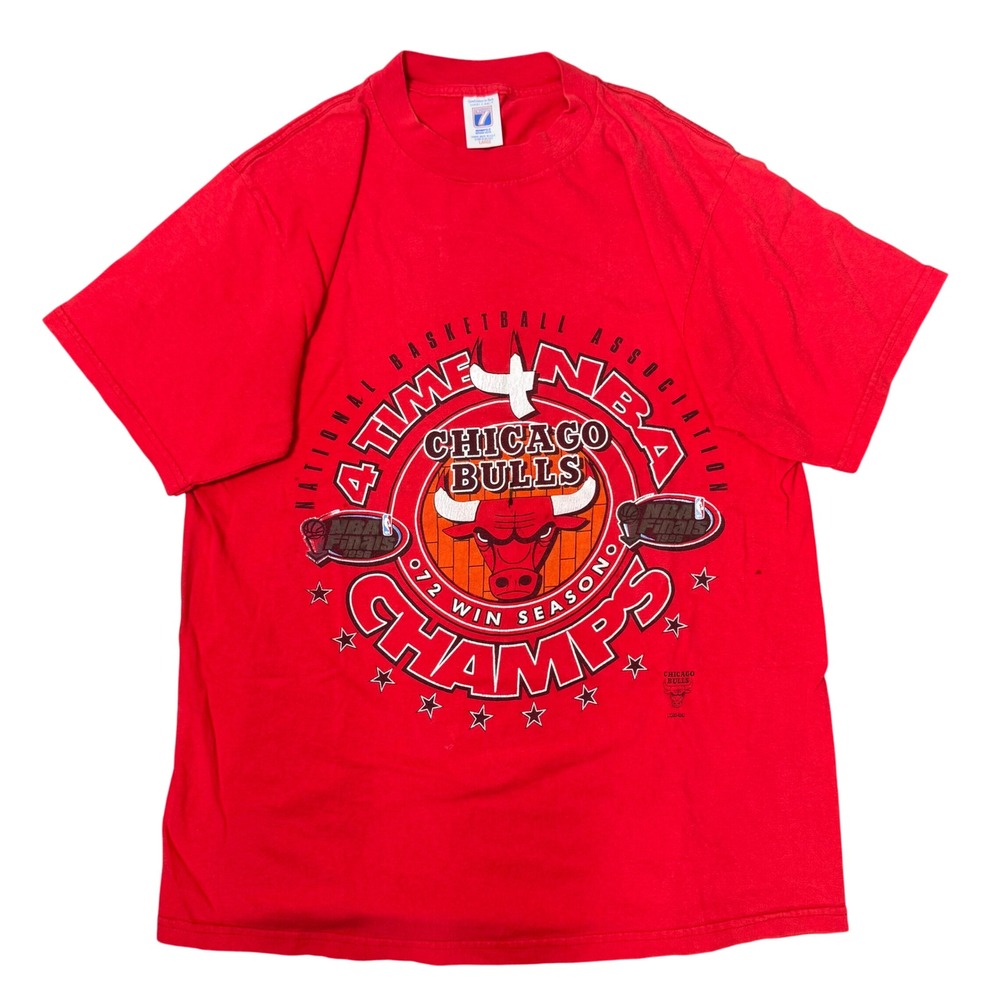 Vintage Logo 7 Chicago Bulls 1996 NBA Finals Tee Size Large Red